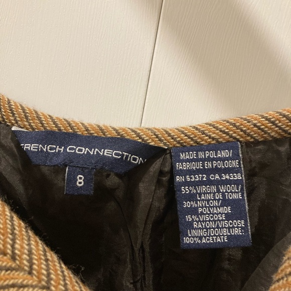 Wool blend NWOT French Connection Size 8 skirt Made in Poland Mustard Tan Brown - Picture 2 of 5